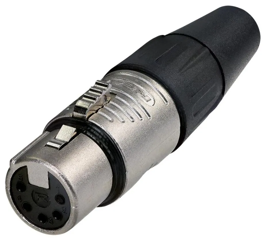 REAN 5 Pole XLR Socket, Nickel Housing