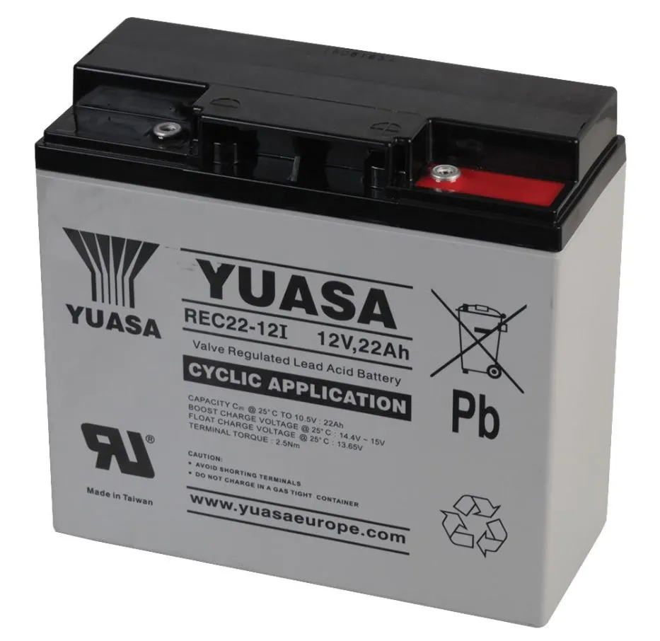 Yuasa REC22-12I 12V 22Ah Sealed Lead Acid Battery