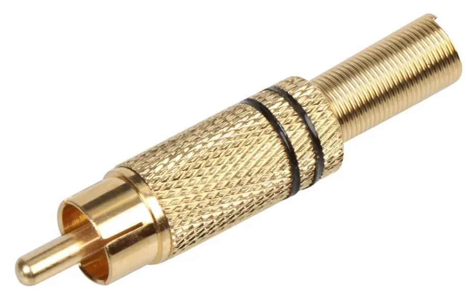 Pro-Signal Gold-Plated RCA Phono Plug, Black, 3.2mm