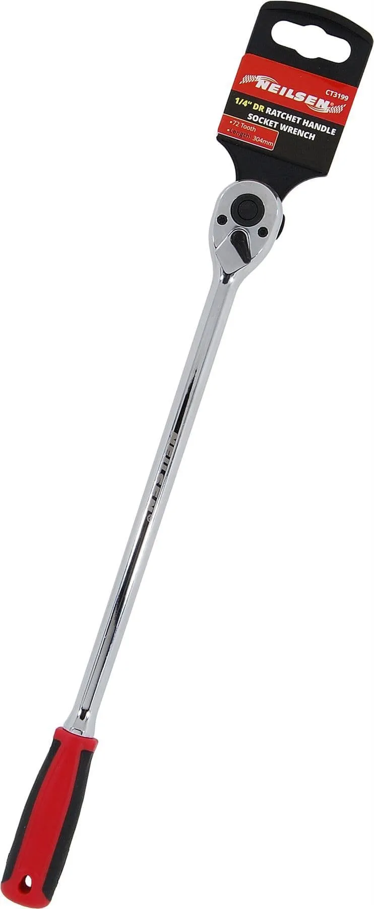 1/4" Drive Socket Ratchet Extra Long Reach 285mm Handle Fine 72 Tooth Ratchet