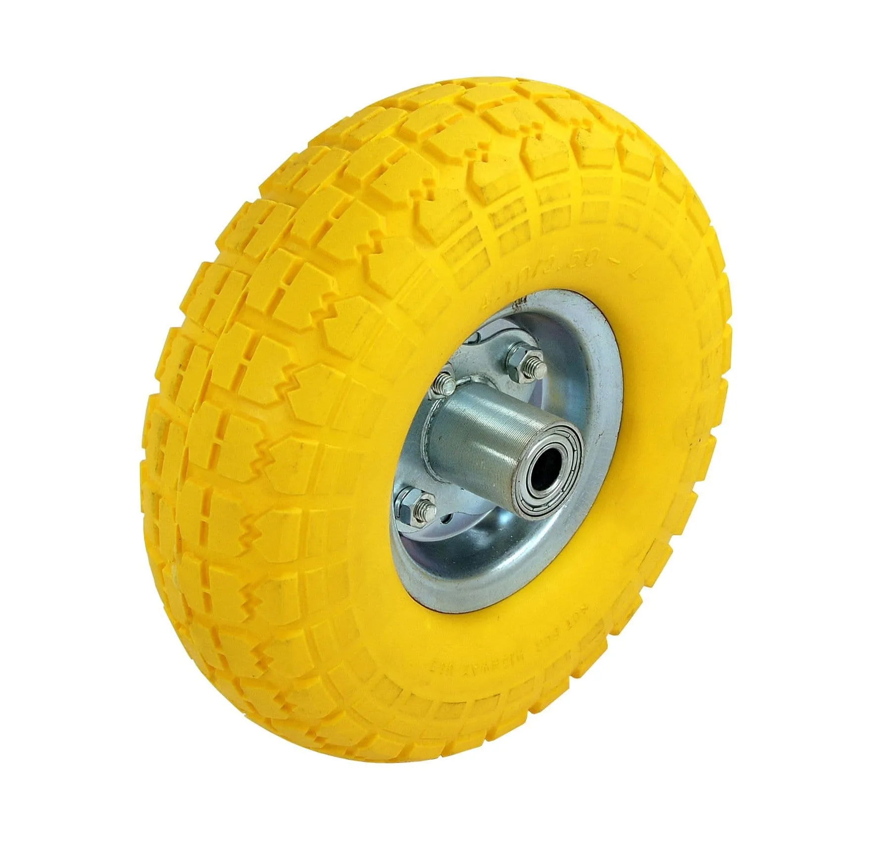 10" Solid Sack Truck Trolley Wheel Barrow Tyre Wheels Yellow 4.10/3.5-4.0