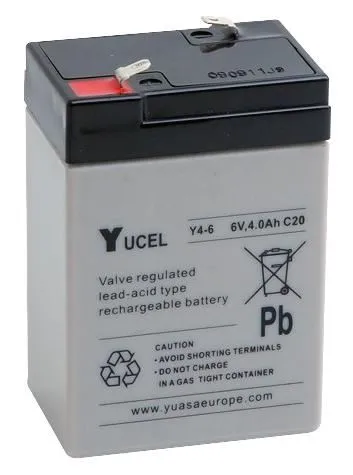 YUASA Yucel 6V 4Ah Sealed Lead Acid Battery