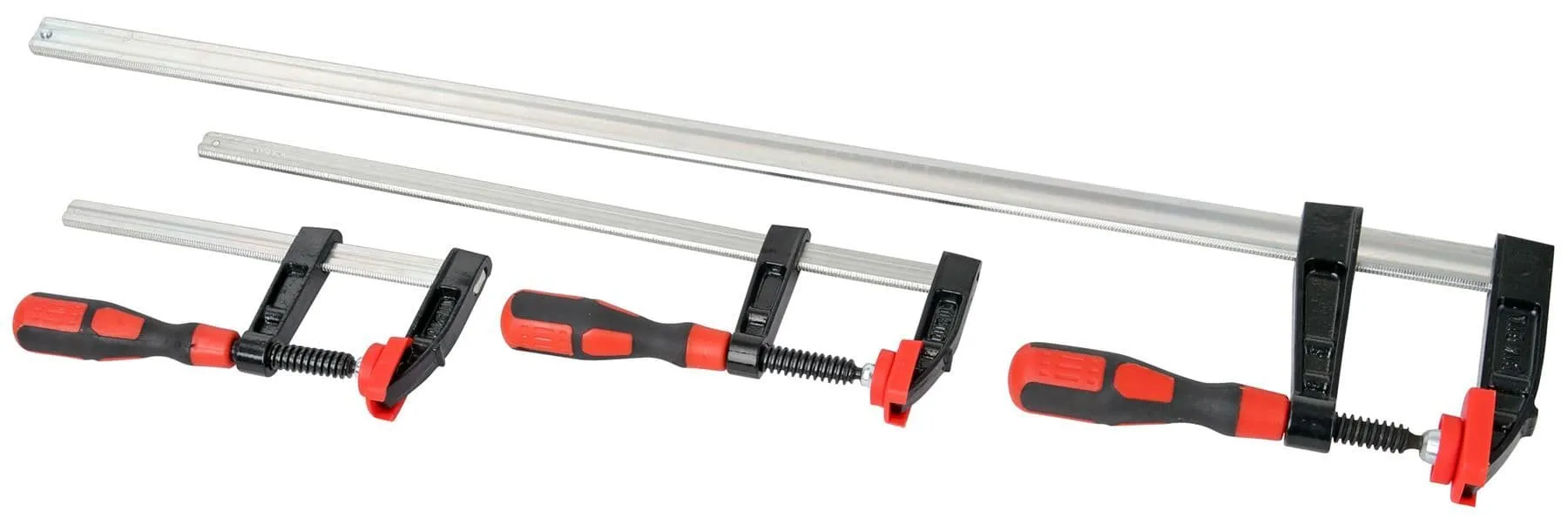 12Pc F Clamp Set Wood Working - 150mm X 50, 300mm X 50 & 600mm X 80 - Heavy Duty