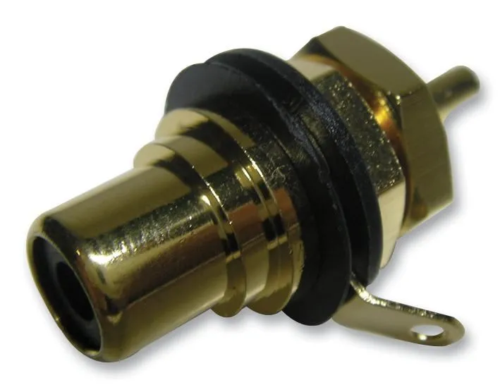 REAN 2-Pin Phono Socket, Gold Plated, Black