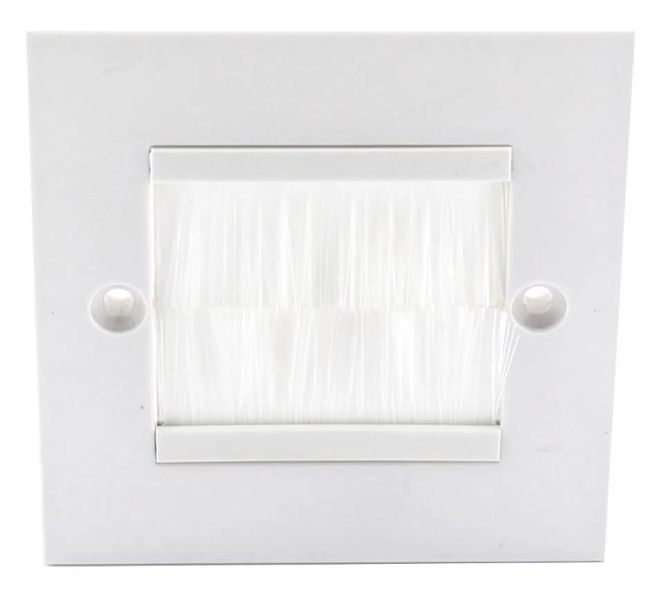 PRO SIGNAL 1 Gang White Faceplate with Brush