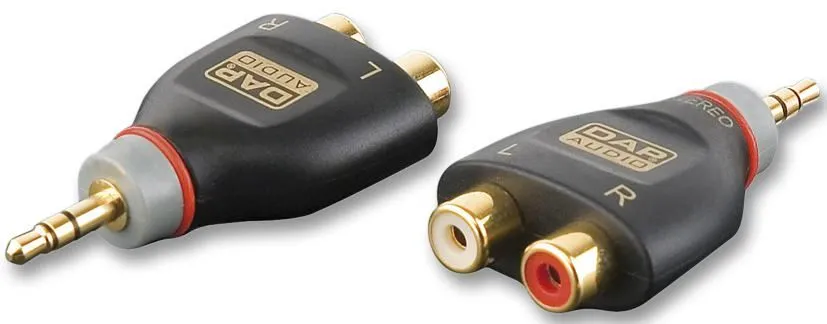 XCALIBER RCA Female to 3.5mm Stereo Jack Adaptor, Gold-Plated