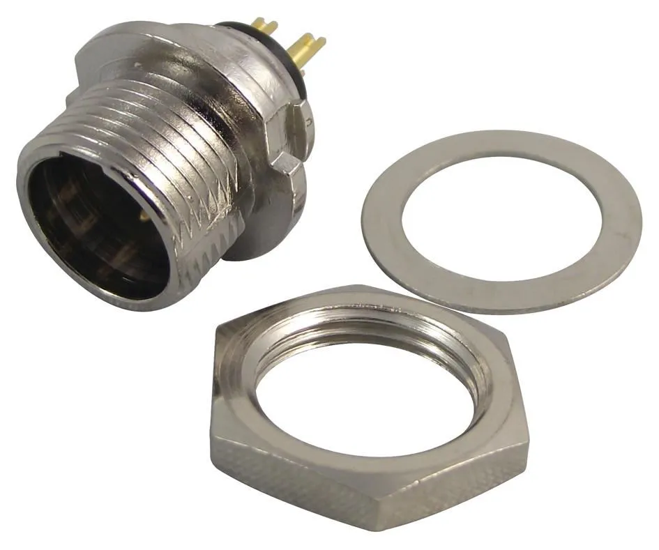 REAN Mini-XLR 3-Pole Chassis Plug, Screwlock, Gold Plated