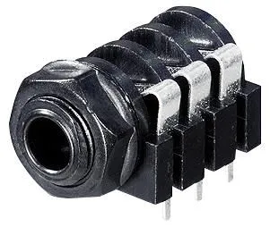 REAN 3-Pole 6.35mm (1/4”) Jack Socket, PCB Mount, Tin-Plated
