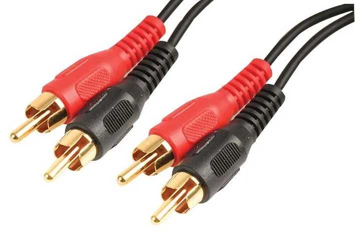 PRO SIGNAL - 2x RCA Male to 2x RCA Male Audio Lead, 5m Black
