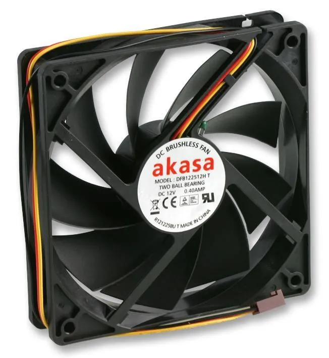 AKASA 12V DC 3-Pin PC Case Fan, 120mm, Auto Thermal Control