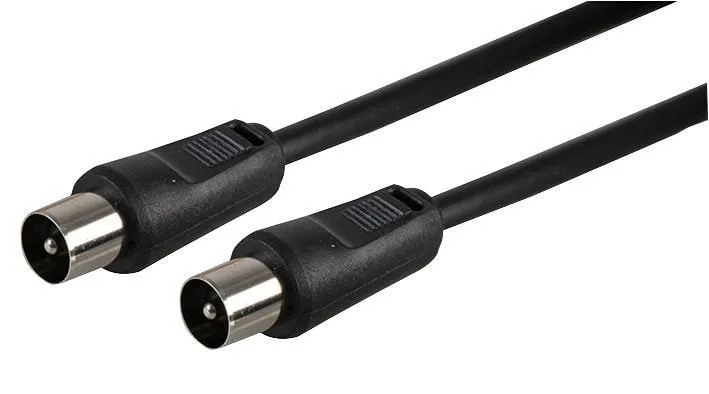 Pro Signal TV Aerial Lead, Coax Plug to Plug, Black 1m