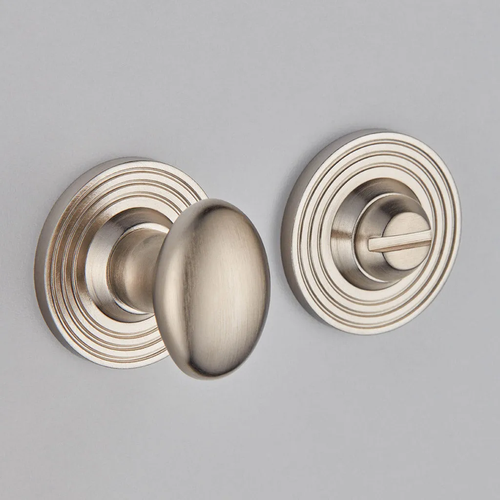 Oval Knob Turn and Release Reeded Covered Rose - 2247