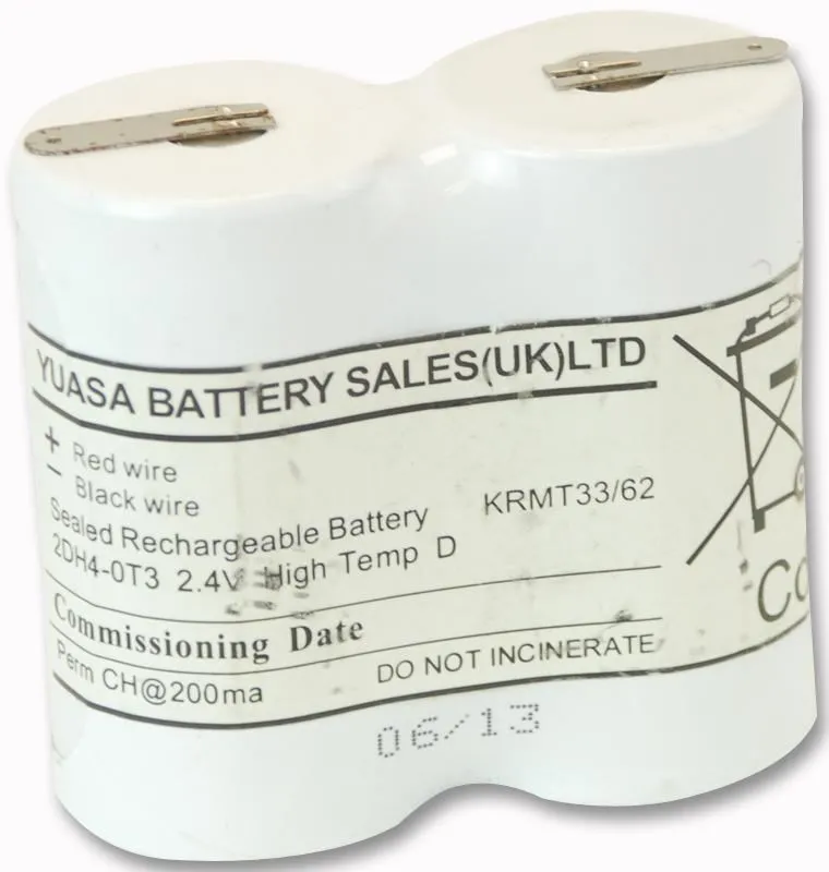 YUASA YU-Lite 2.4V 4Ah Ni-Cd Emergency Light Battery with Solder Tags
