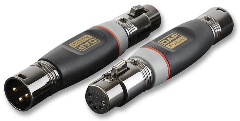 XCALIBER 3-Pin XLR Male to 5-Pin XLR Female Adaptor, Gold-Plated
