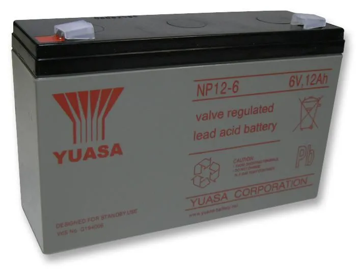 Yuasa 6V 12Ah NP Series Sealed Lead Acid Battery