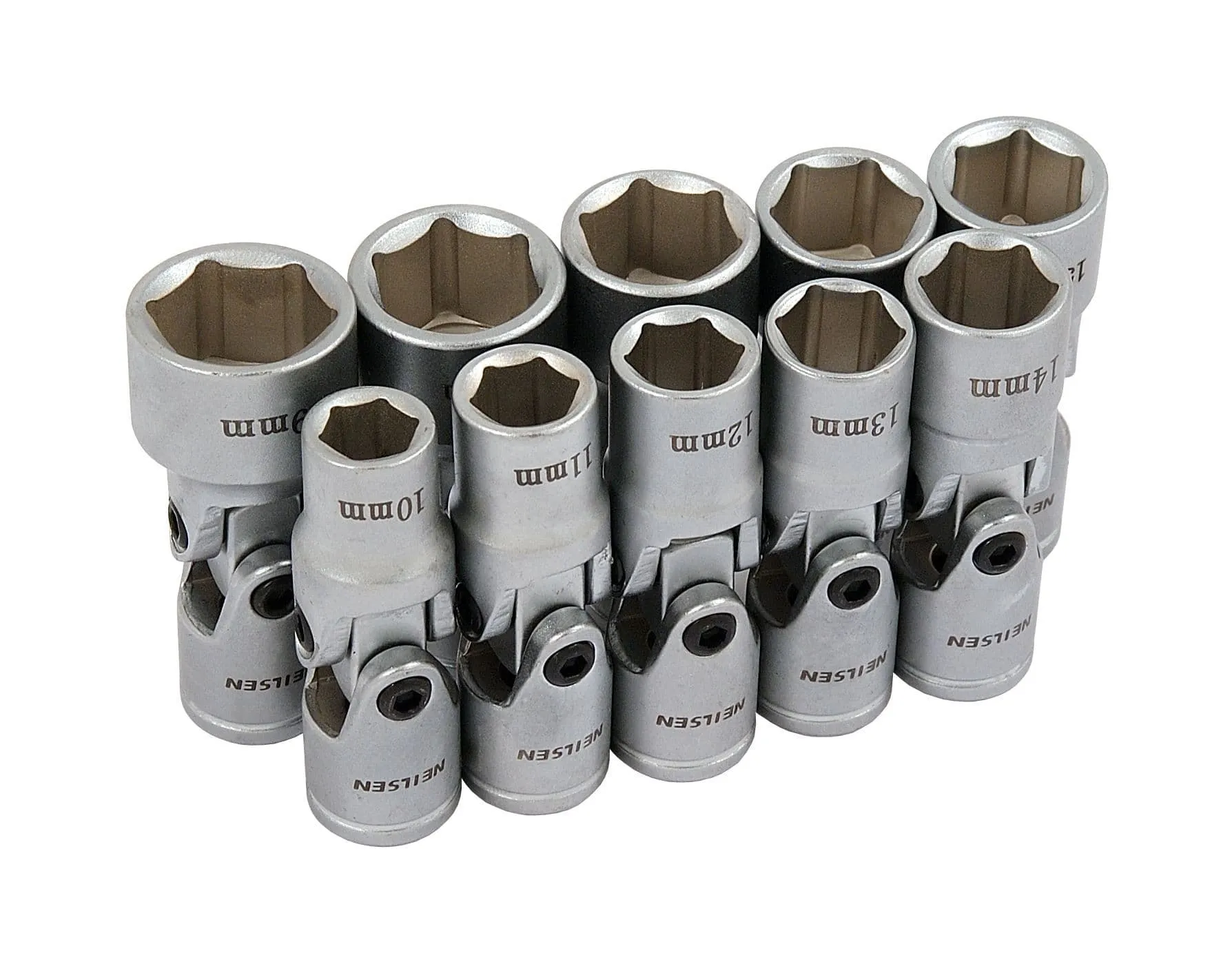 3/8" Universal Wobble Joint Socket Set 10, 11, 12, 13, 14, 15, 16, 17, 18, 19mm