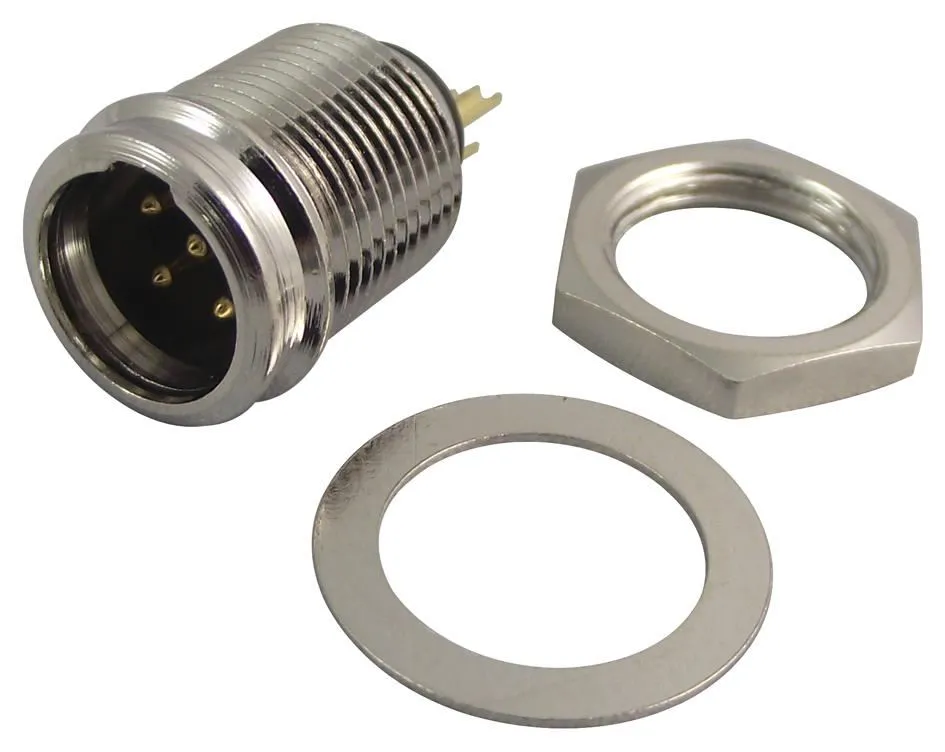 REAN Tiny XLR 5-Way Panel Mount Plug, Gold Plated Contacts