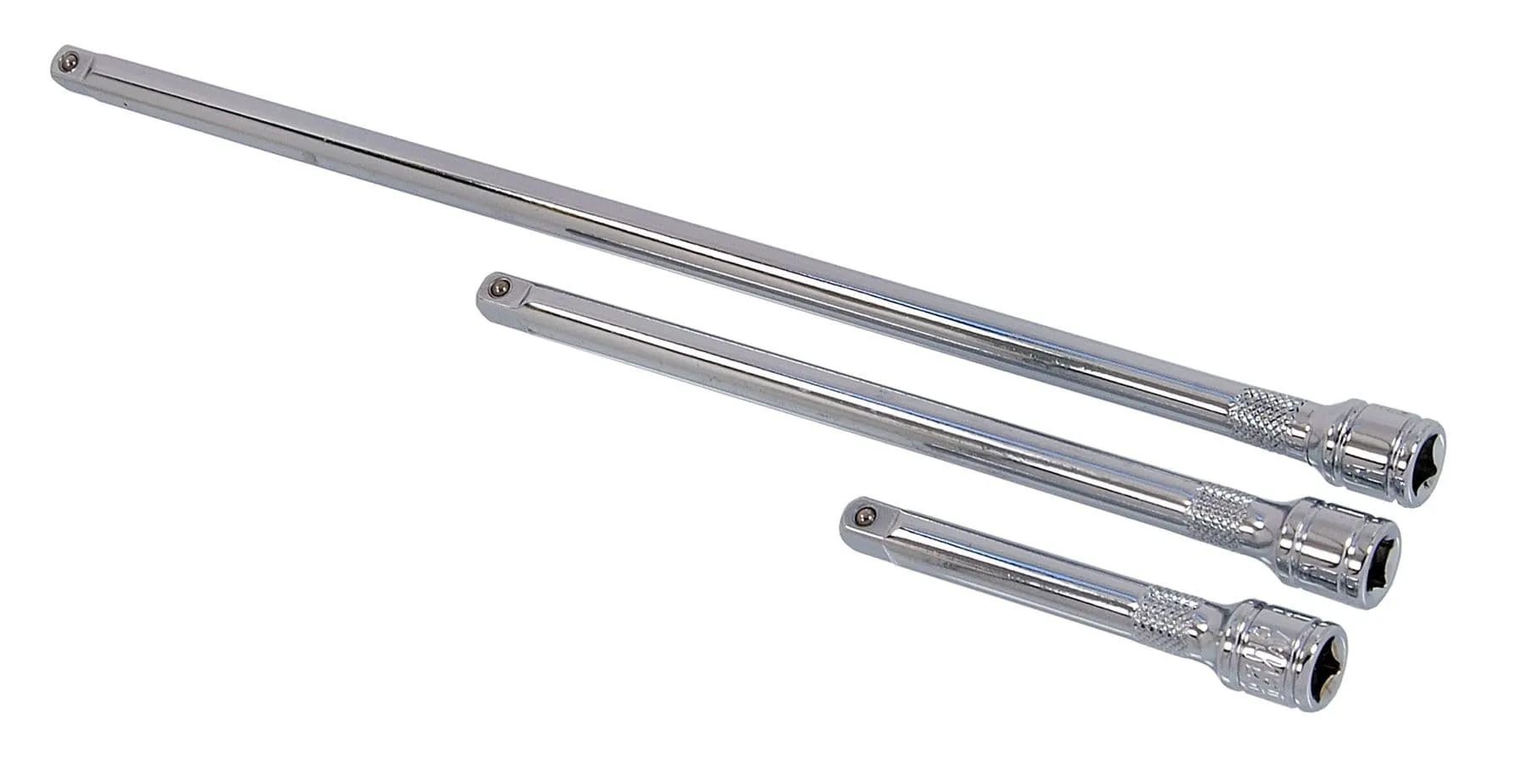 3Pc 1/4" Drive Socket Extension Bar Set 75mm 125mm & 250mm (3",5"& 10")