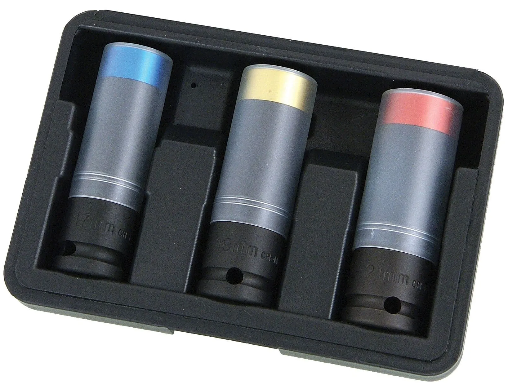 3pc Thin Wall Alloy Wheel Nut Sockets - 17, 19 & 21mm