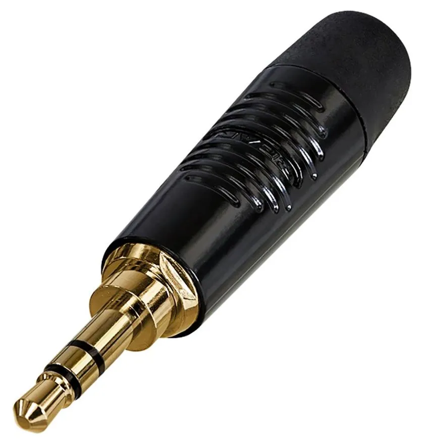 REAN 3.5mm Stereo Jack Plug, Gold Plated Contacts, Black