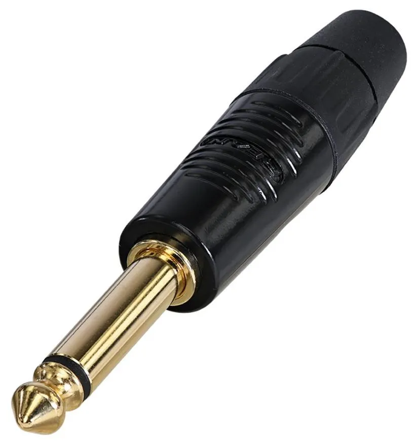 REAN 6.35mm 1/4″ Mono Jack Plug with Gold Plated Contacts