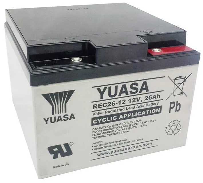 YUASA 12V 26Ah VRLA Deep Cycle Battery