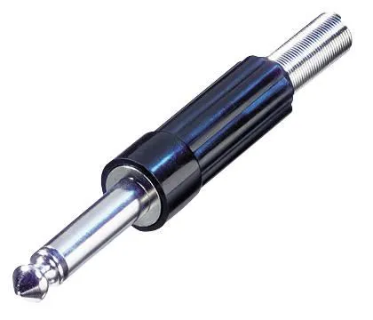 REAN 6.35mm Mono Jack Plug, Nickel Plated, 2-Pole