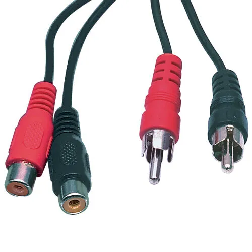 5m 2 RCA Male to Female Audio Extension Cable Lead Phono Plug to Socket