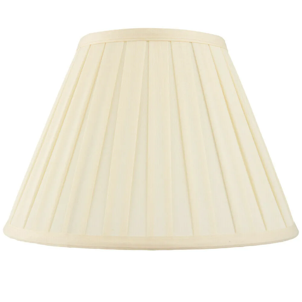 10" Tapered Drum Lamp Shade Cream Box Pleated Fabric Cover Classic & Elegant