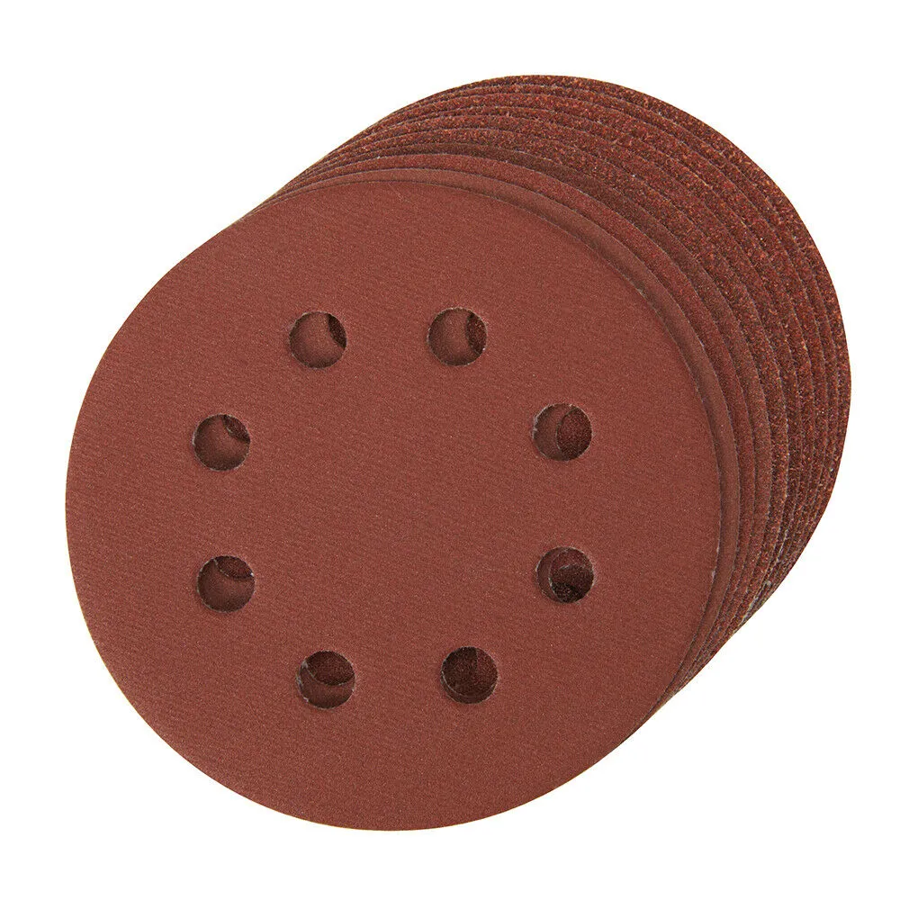 10 PACK 115mm Mixed Grits Sanding Sheet Discs Punched Aluminium Oxide Hook Loop