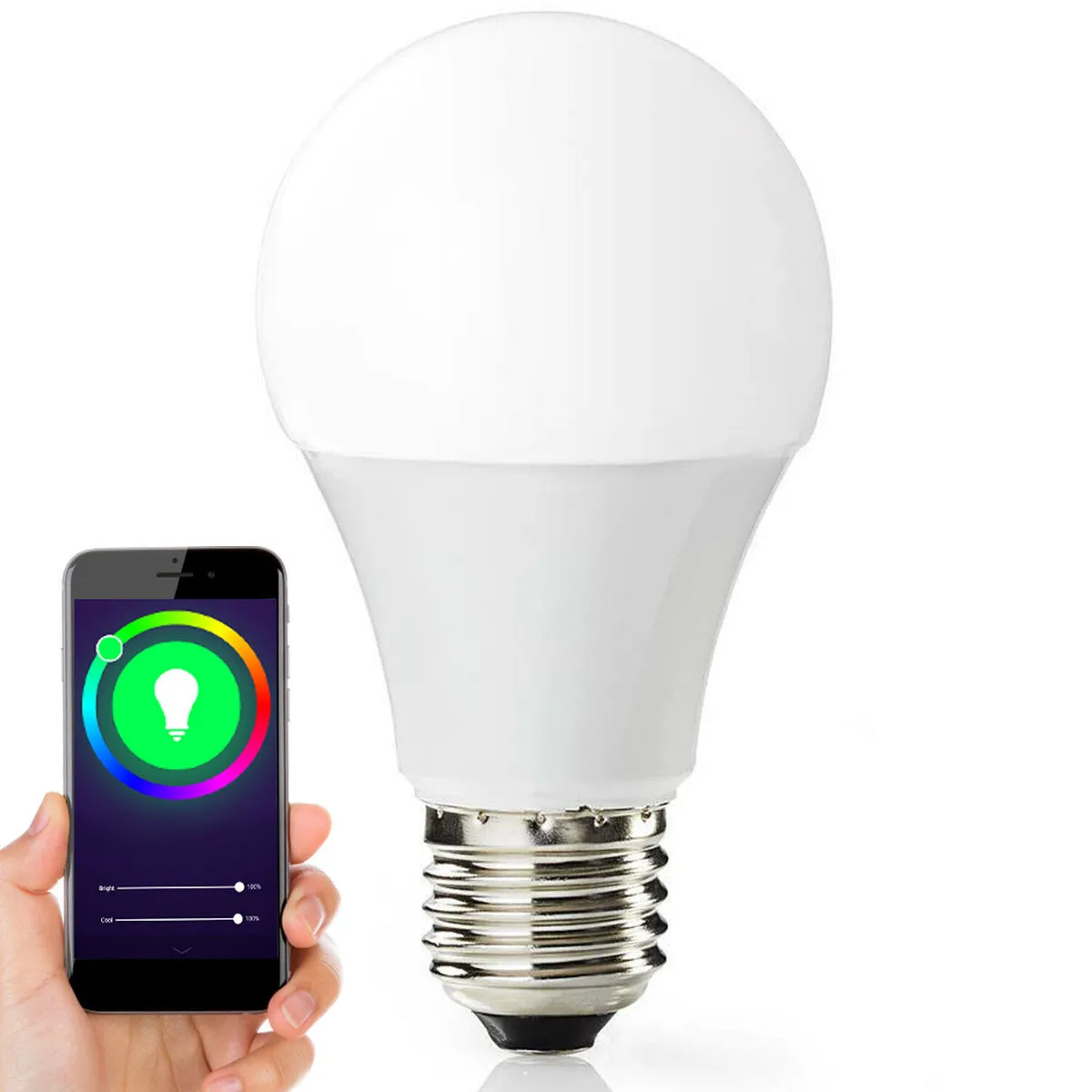 WiFi Colour Changing LED Light Bulb 6W E27 Full RGB & White SMART Dimmable Lamp