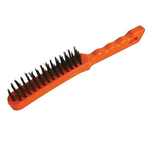 Steel Wire Brush 4 Row Tough Plastic Handle 280mm Length