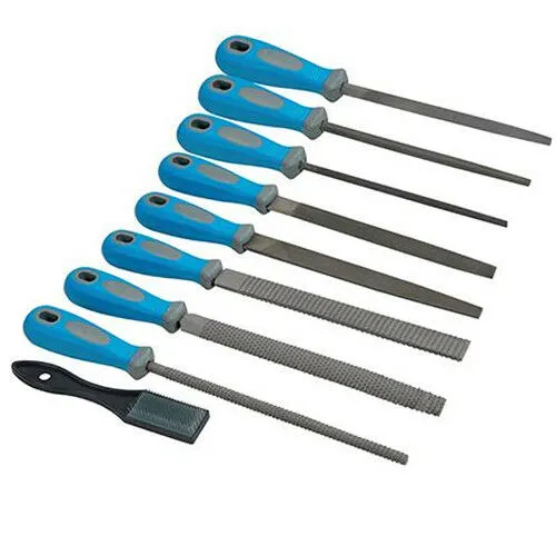 9 Piece Metal File Rasp Set/Kit Flat Half Round RoundTriangle&Square DIY Tool