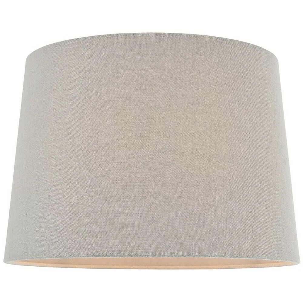 12" Tapered Round Drum Lamp Shade Charcoal Grey 100% Linen Modern Simple Cover