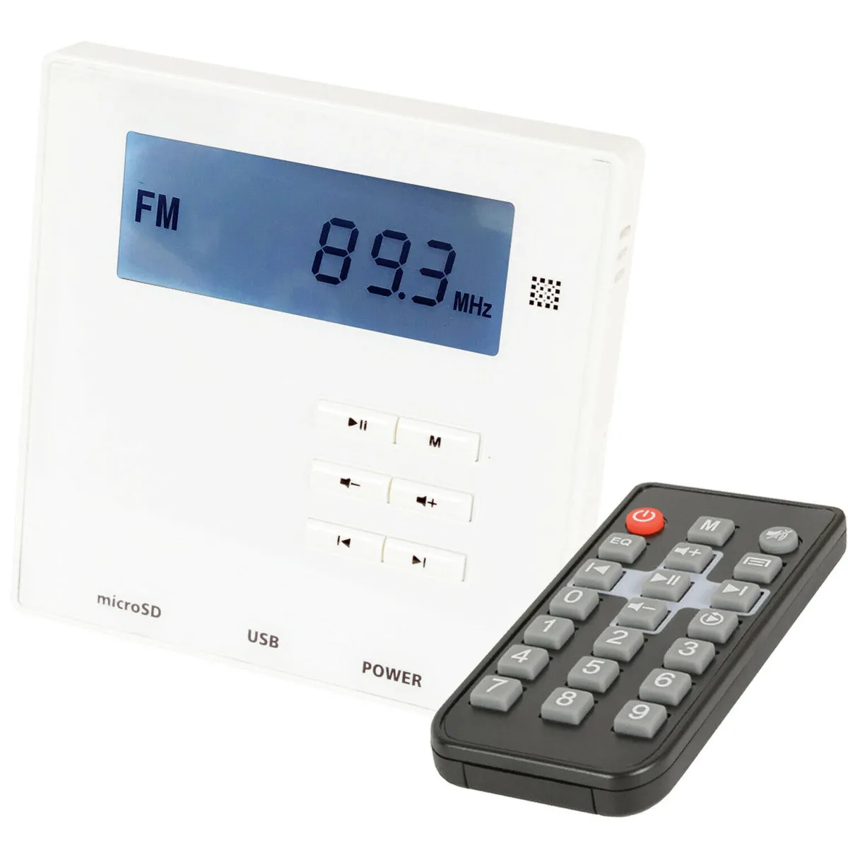 Wall Mounted Micro Bluetooth Amplifier - Stereo HiFi Bathroom Kitchen Music Kit