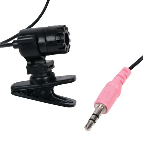 Black Clip on Microphone Mic PC Laptop 3.5mm Jack VOIP High Sensitivity