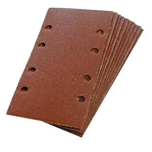 10x 240 Grit 93mm x 190mm Aluminium Oxide Rectangle Sanding Sheets Hook & Loop