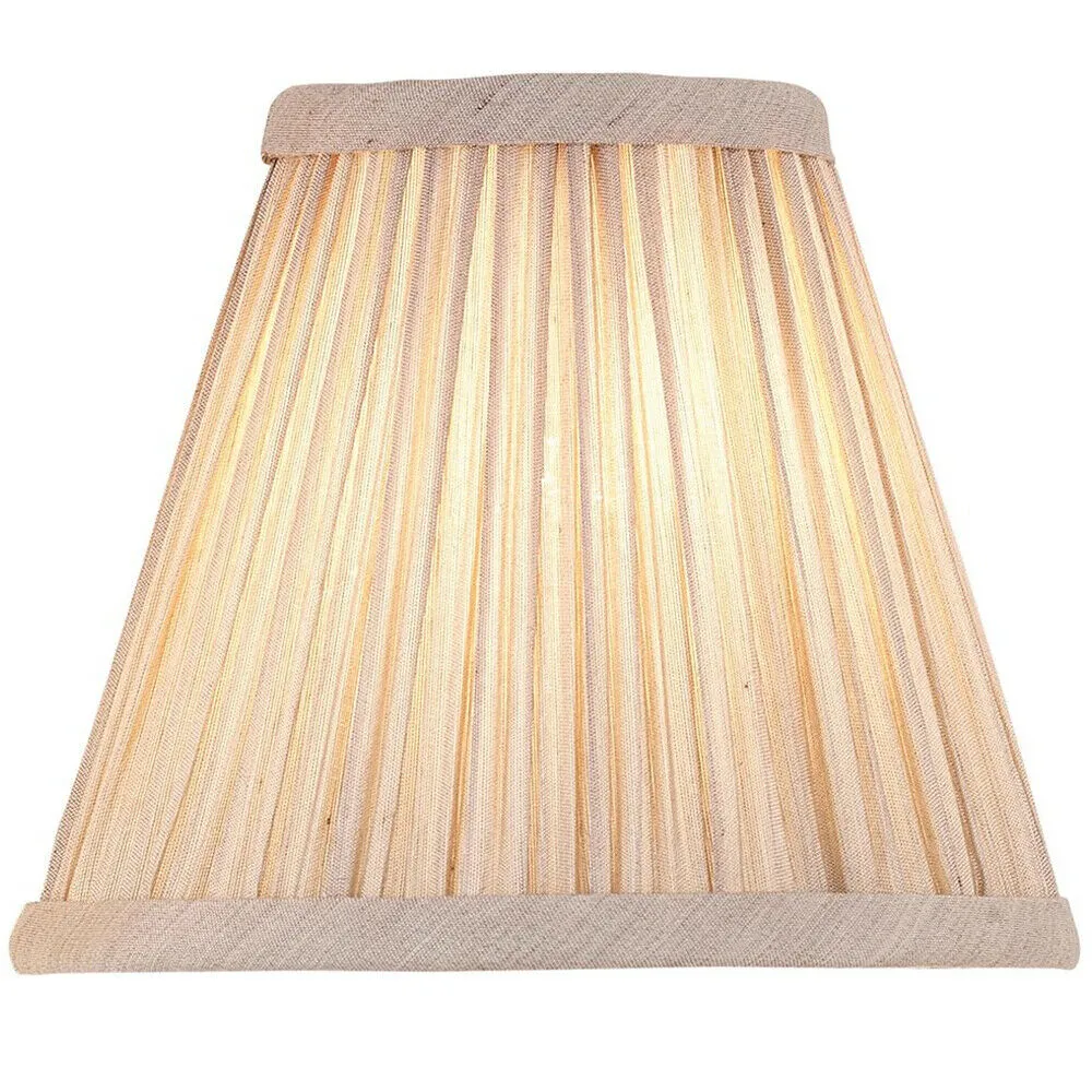 6" Luxury Round Tapered Lamp Shade Cream Pleated Organza Modern Elegant Drum