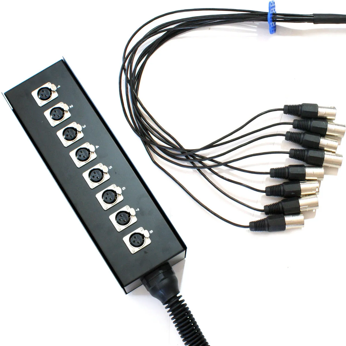 PRO QUALITY 20m 8 Way XLR 3 Pin Multicore Loom Snake Cable Touring Stage Box