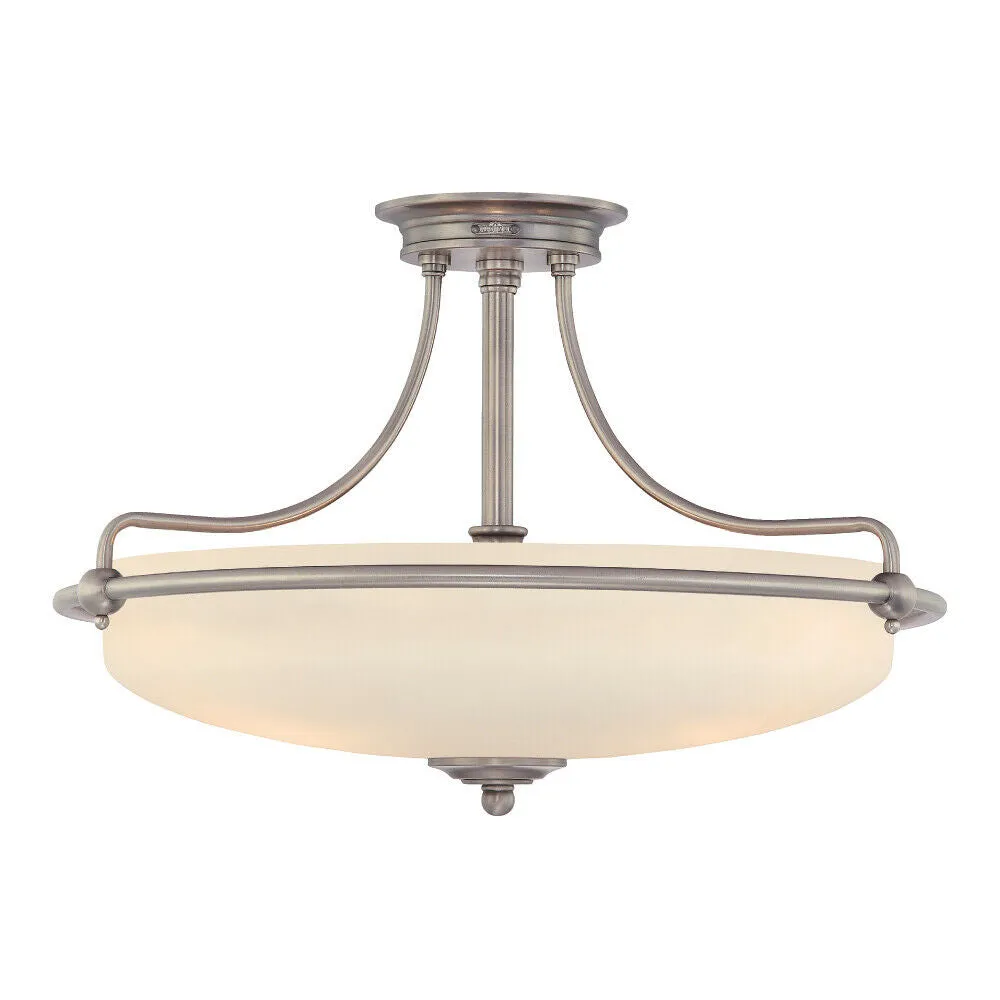 1 Bulb Semi Flush Light Polished Chrome LED E27 100W Bulb