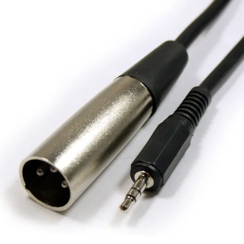 2m 3.5mm Jack Plug to 3 Pin XLR Male Cable Lead Laptop Microphone Audio Record