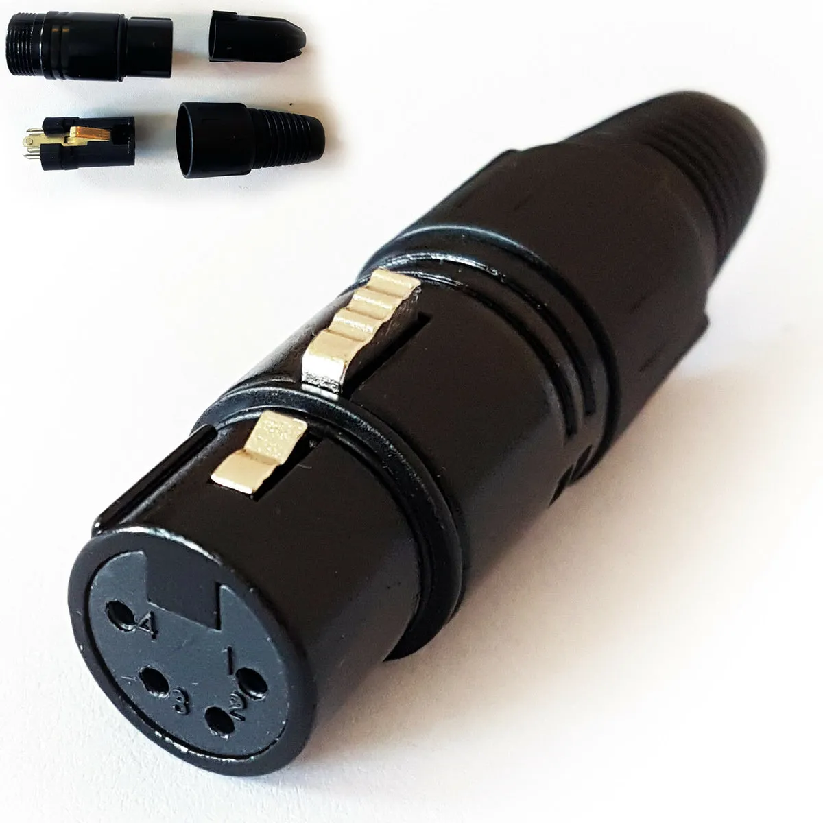 XLR 4 Pin Pole Female Connector Socket Solder Adapter To Audio Cable Lead Jack