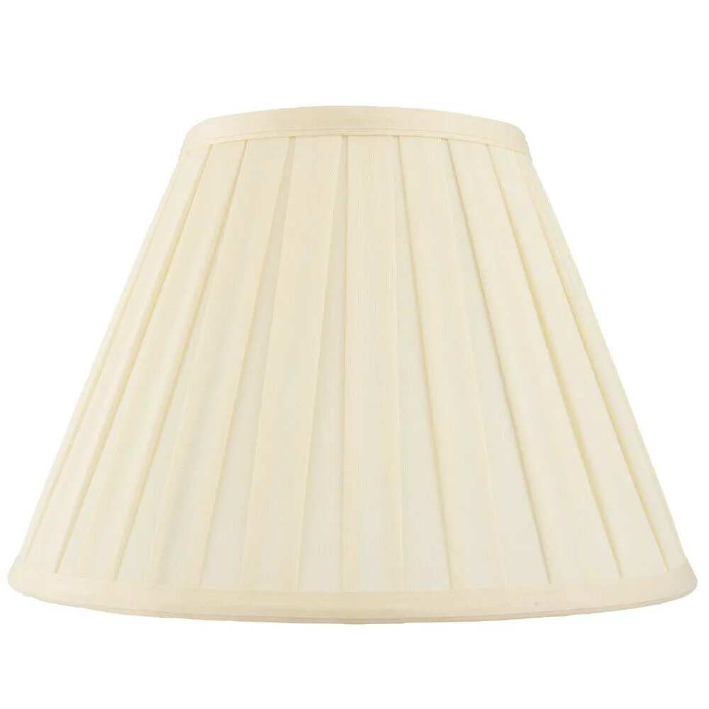 12" Tapered Drum Lamp Shade Cream Box Pleated Fabric Cover Classic & Elegant