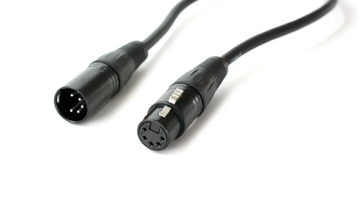 2m 5 Pin XLR Male to Female DMX Lighting Cable DJ Gig LED Signal Light Lead
