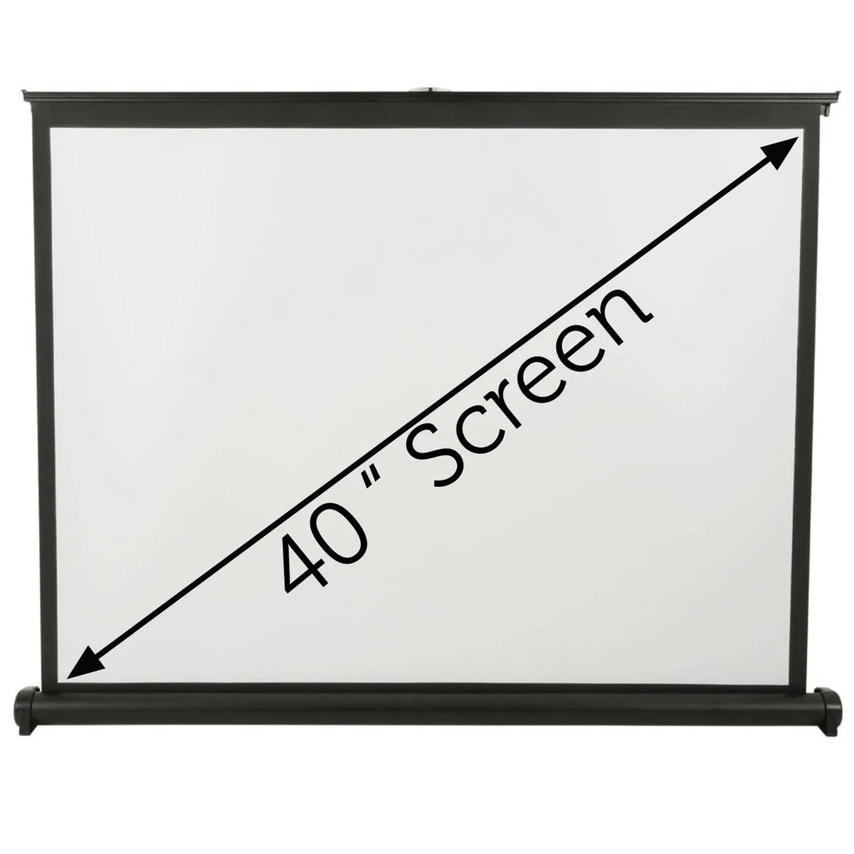 40" 4:3 Portable Manual Projector Screen Table Desk Top Free Standing Display