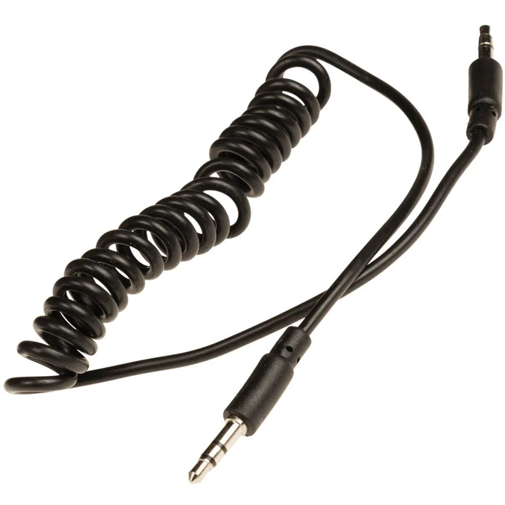 1m 3.5mm Stereo Plug to AUX Male Cable Lead Coiled Curly Spiral Cord iPod Car