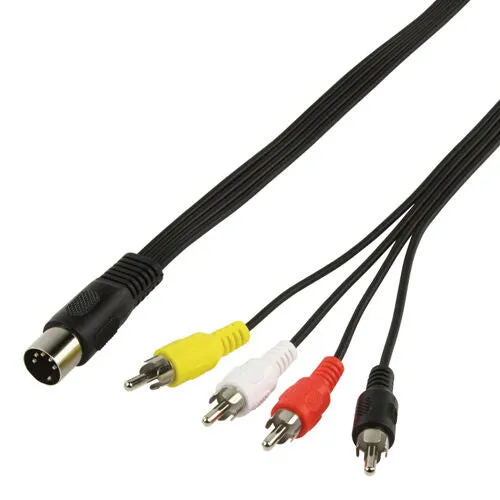 1m 5 Pin DIN Plug To 4 RCA Male Audio Adapter Phono Cable Lead Camera CCTV