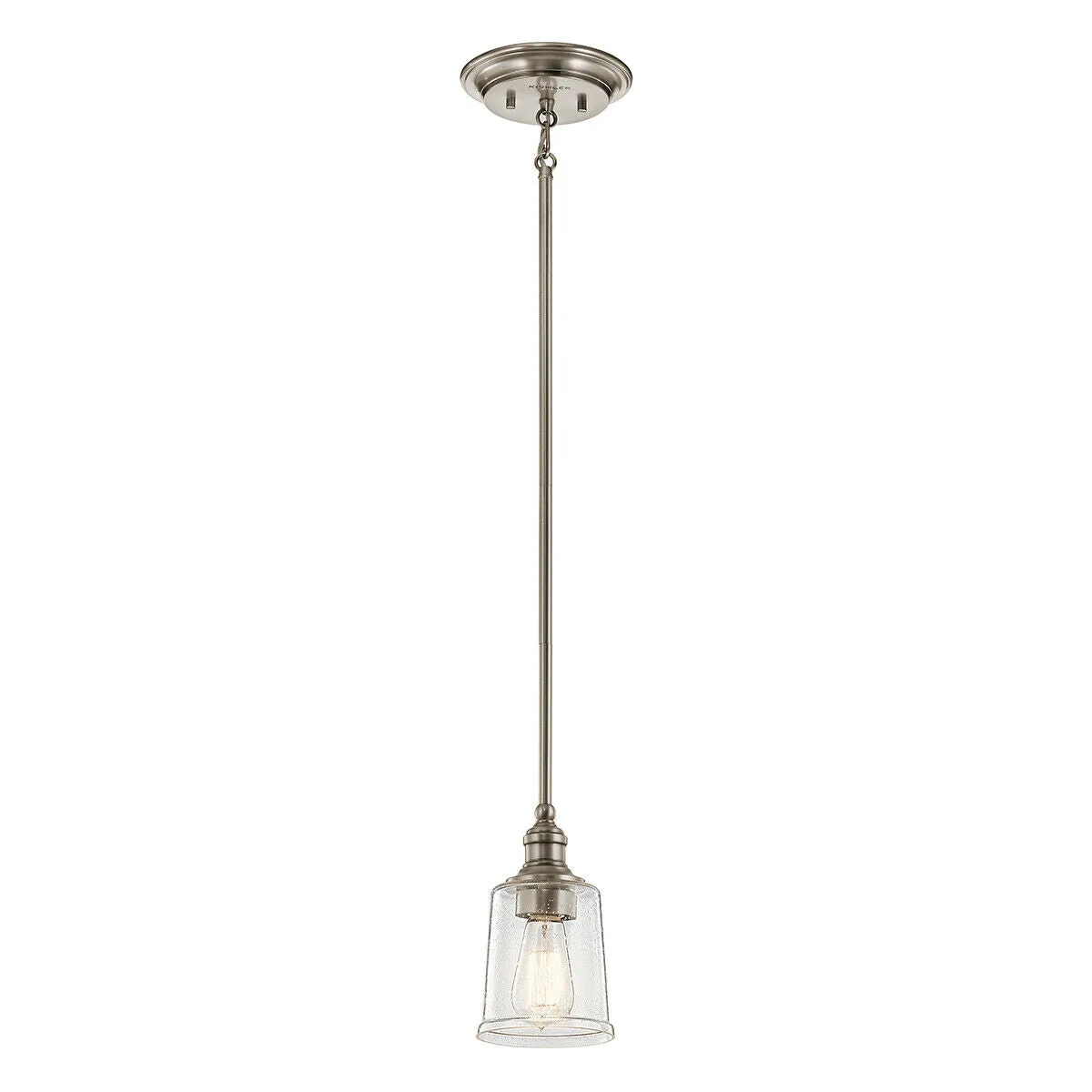1 Bulb Ceiling Pendant Light Fitting Classic Pewter LED E27 60W Bulb