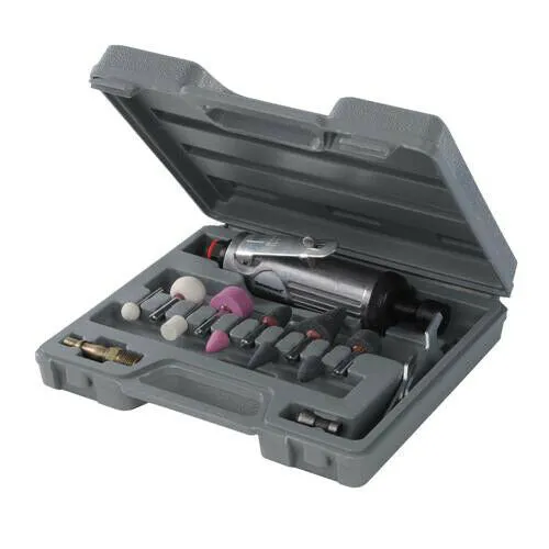 15 Piece 160mm Air Die Grinder Kit 10 Mounted Stones Fits 1/4" Inch 1/8" Inch