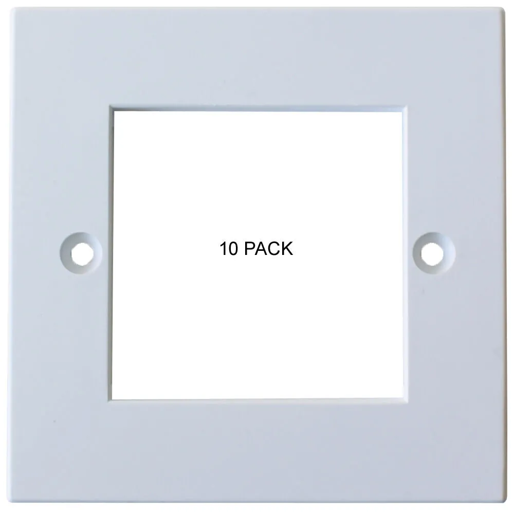 10 PACK Double 2x Gang EURO MODULE Modular Wall Face Plate Frame Tidy 25x50mm